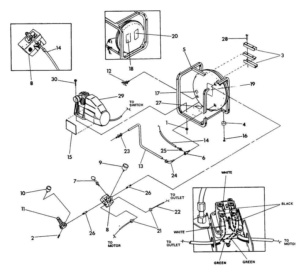 Air Compressor Drawing No. 89510 Diagram and Parts List for 9595-1-505AP  Briggs and Stratton Compressor